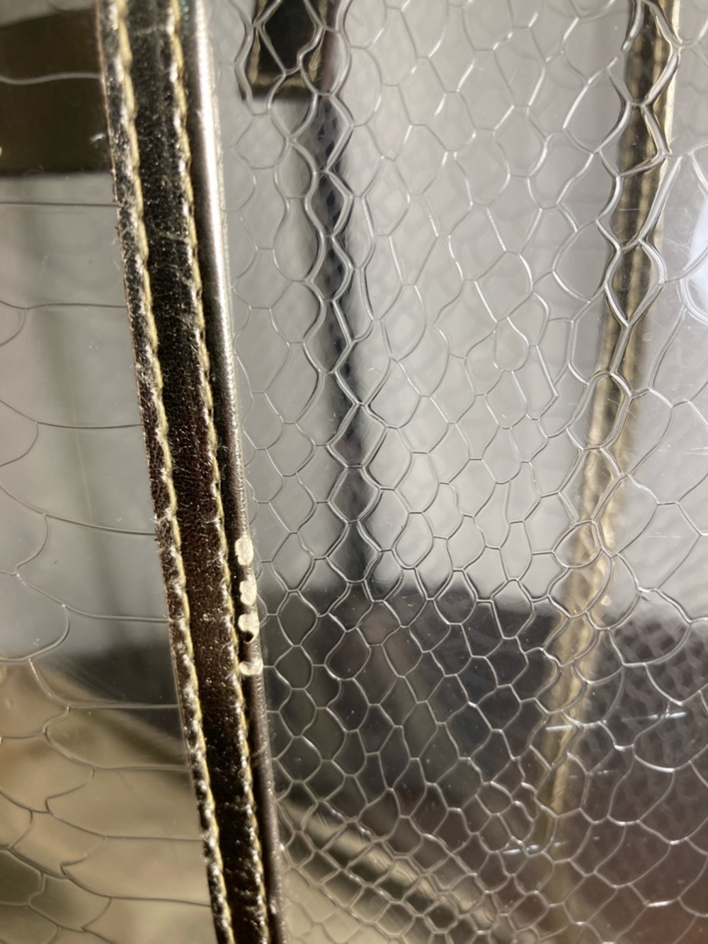 Michael Kors transparent snakeskin pattern Gold Trim Tote Bag - Picture 5 of 14